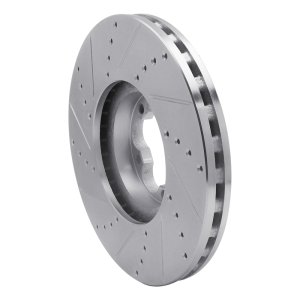 Ford Transit-350 HD Brake Rotor (1) - Front Right - R1 Concepts - Drilled & Slotted - Silver - `15-`25